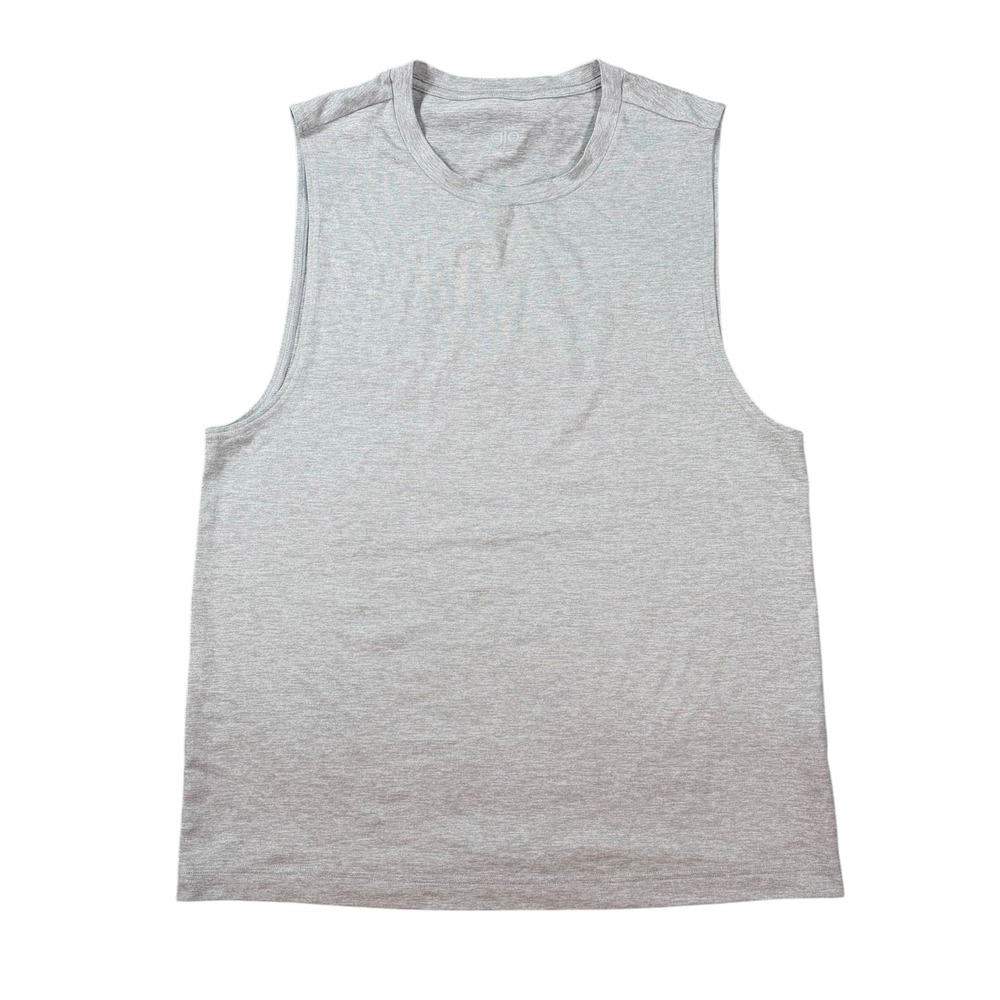 Alo Yoga Mens Muscle Tank Gray Heather Sleeveless Top Size S